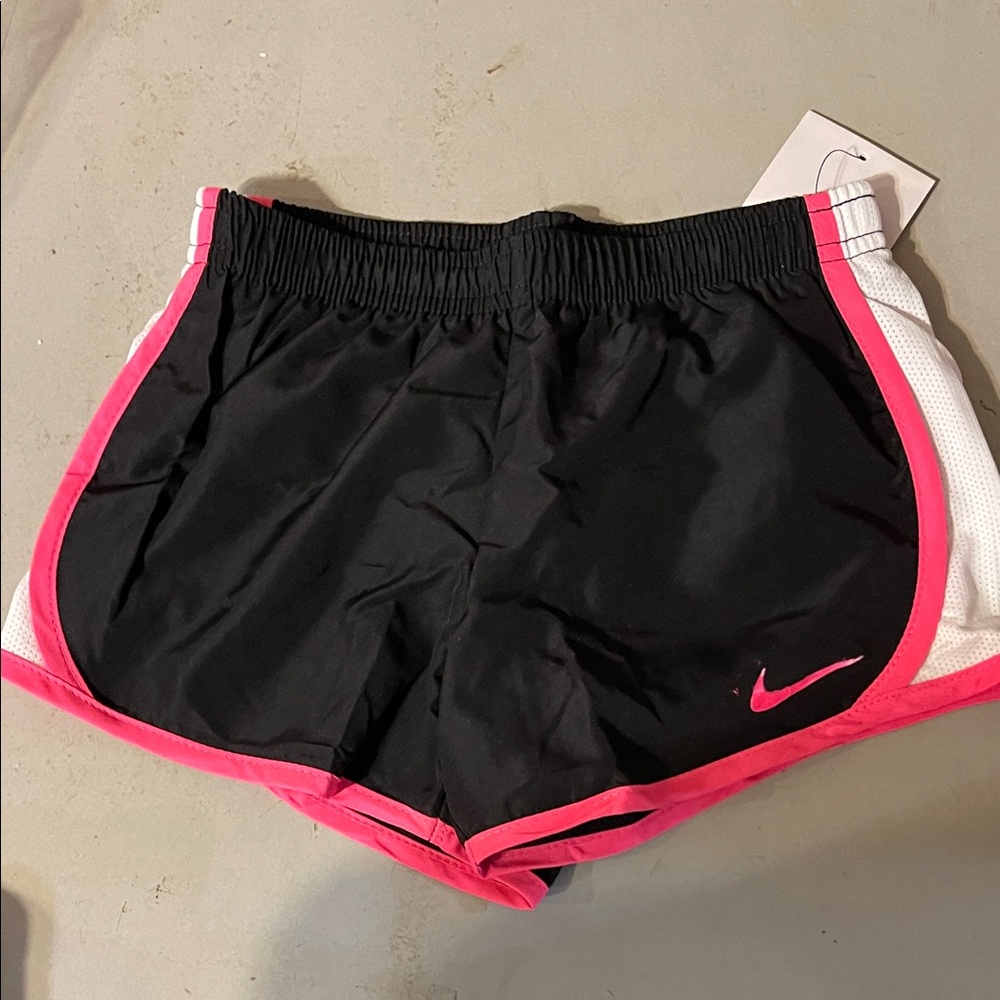 Nike Girls Dri-Fit Kids Black and Pink Shorts
